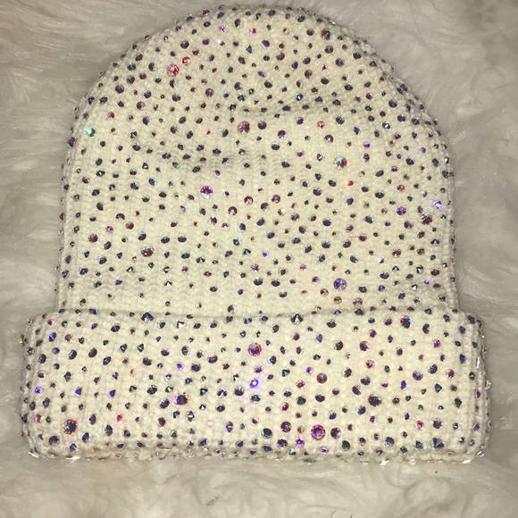 Cream Swarovski Iridescent ab stone hat - Picture 2 of 6